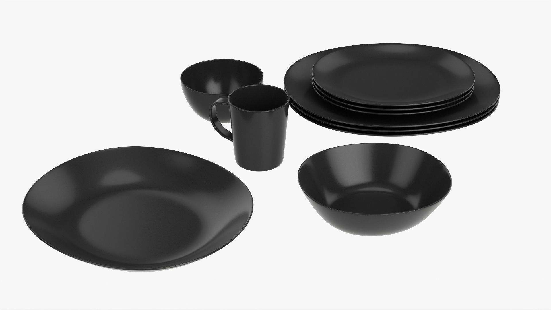 Dinnerware oval set 3D model_1