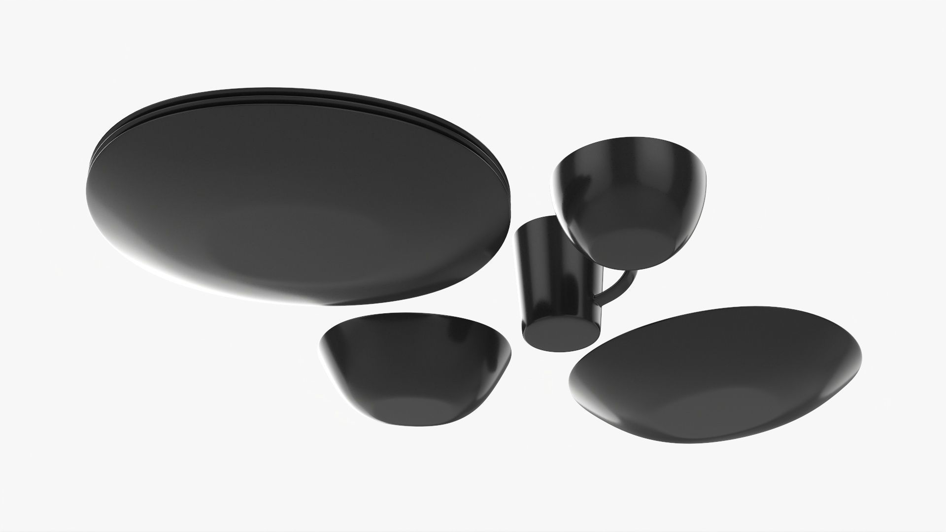 Dinnerware oval set 3D model_2