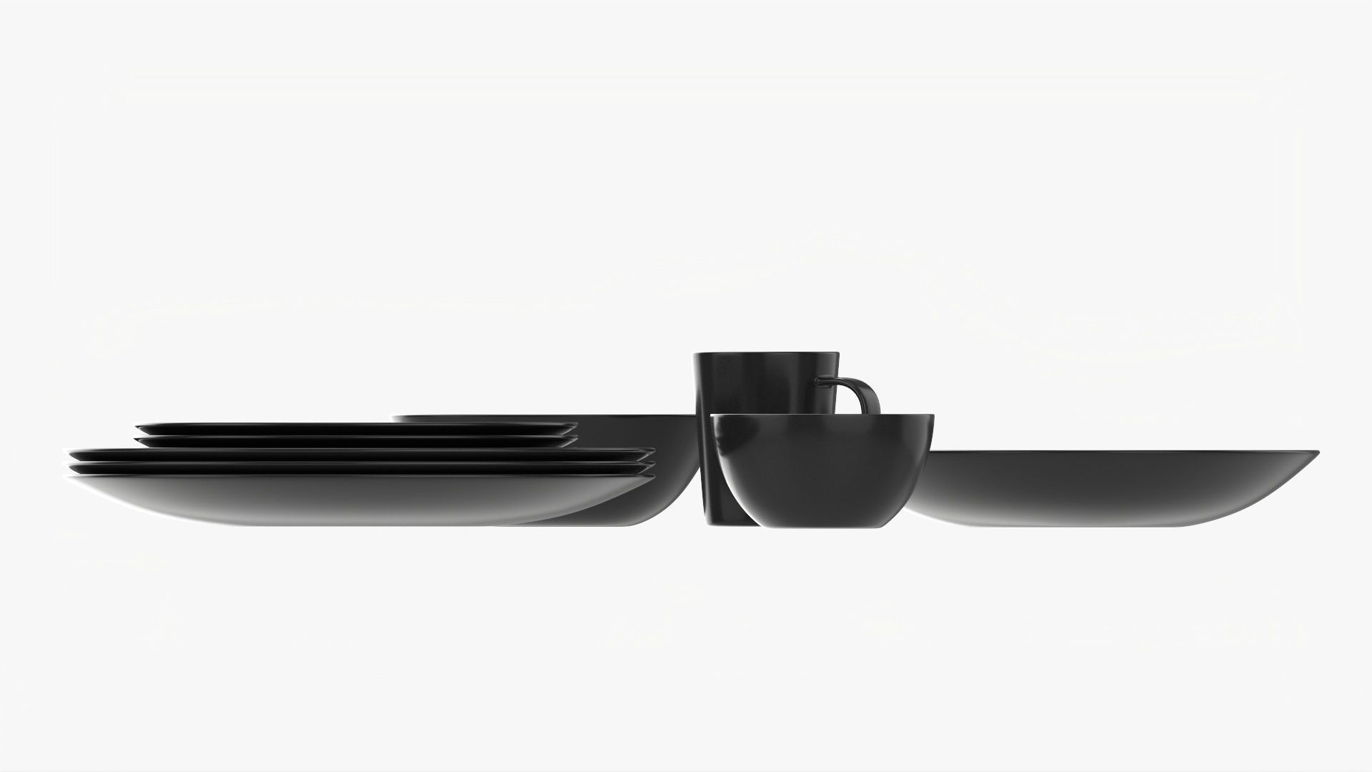 Dinnerware oval set 3D model_3