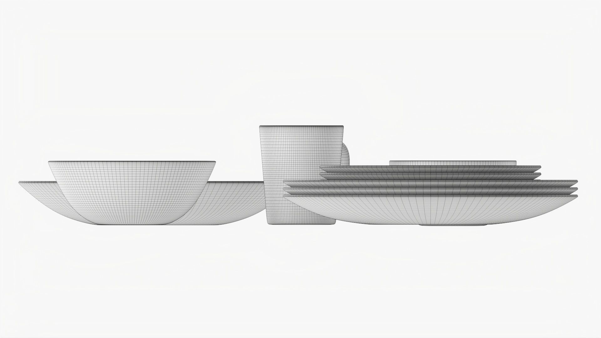 Dinnerware oval set 3D model_10