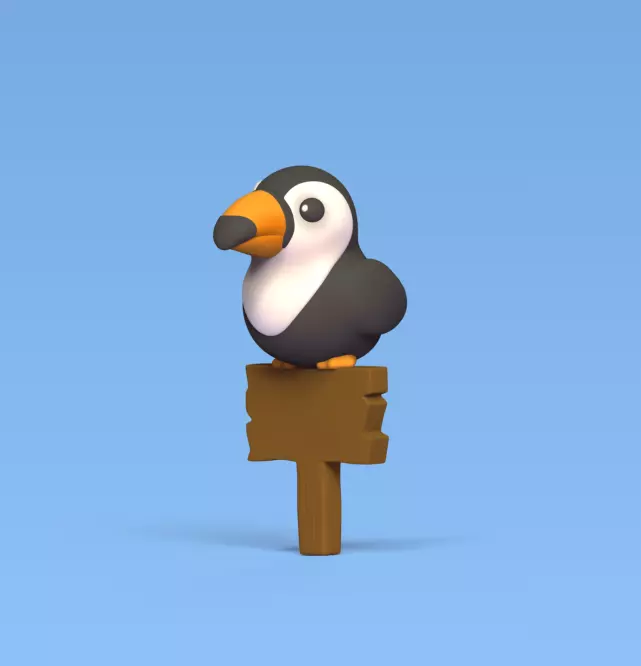 Toucan Wooden Sign 3D print model_0