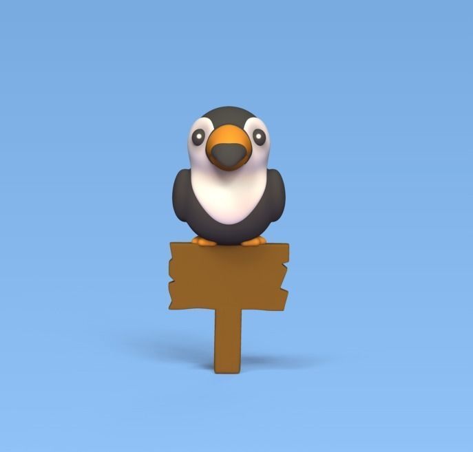 Toucan Wooden Sign 3D print model_2