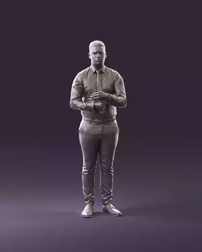 confused man in suit pants white tshirt 1069 3D Print Ready 3D print model