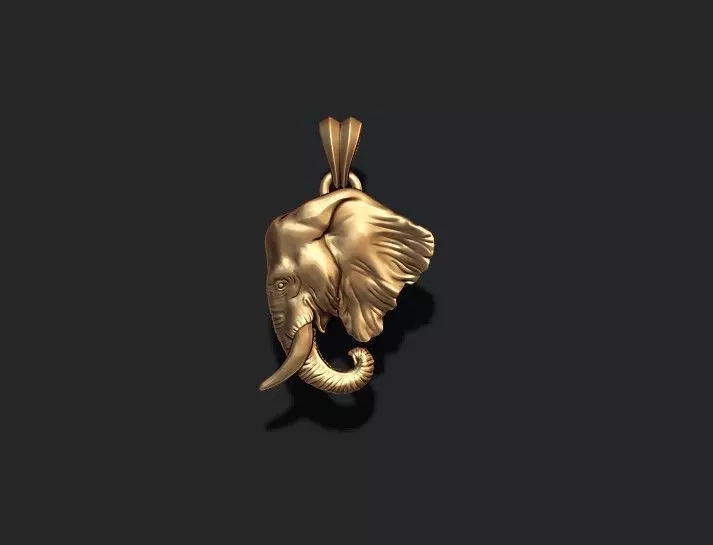 Elephant head pendant  3D print model_0