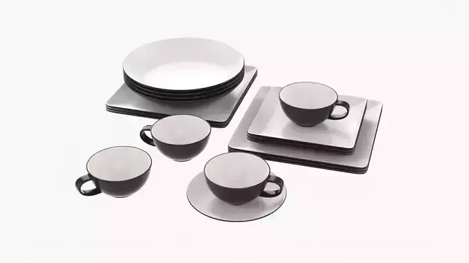 Square and round dinnerware set