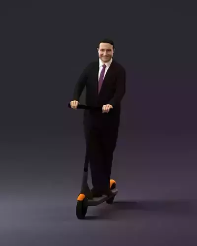 man in black suit on scooter 1074