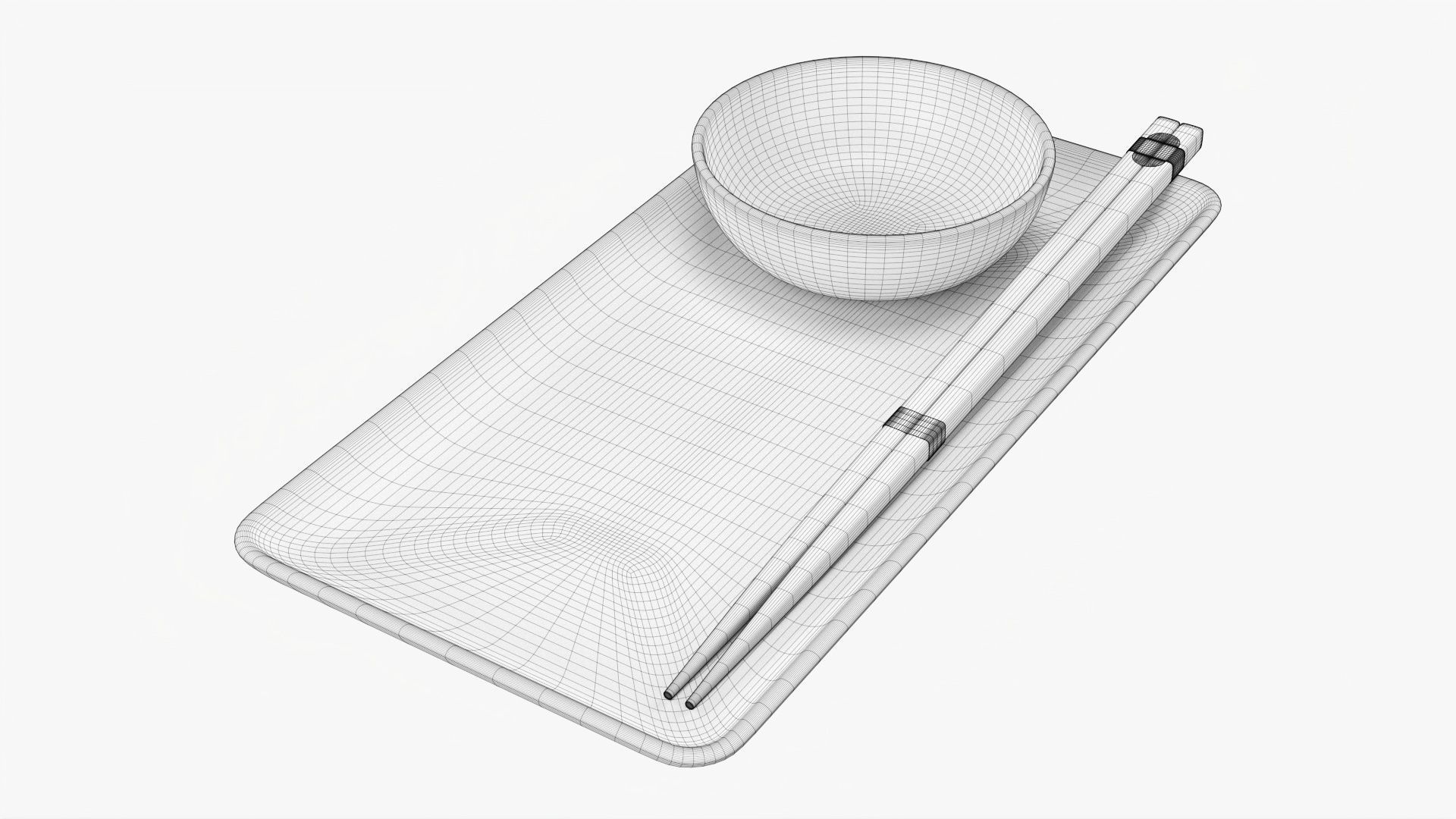 Tableware Sushi set 3D model_6