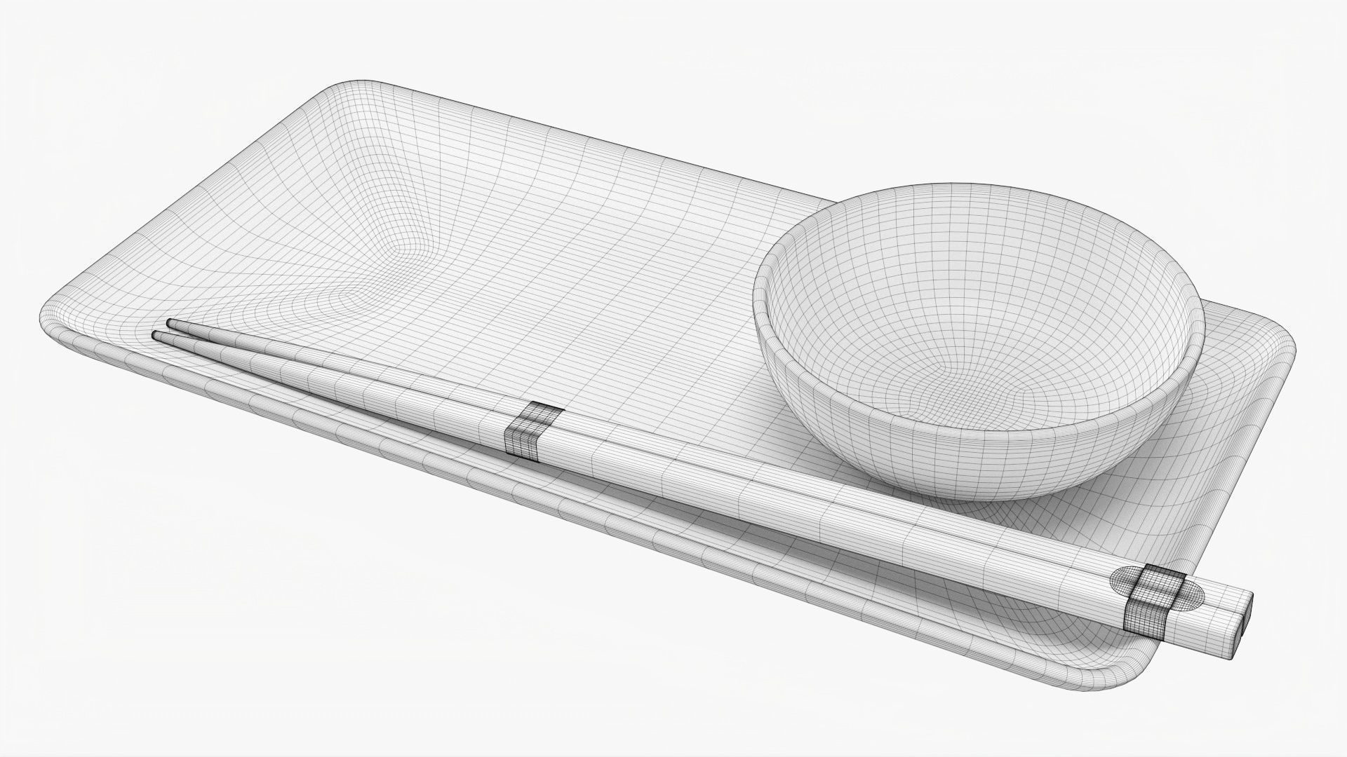 Tableware Sushi set 3D model_7