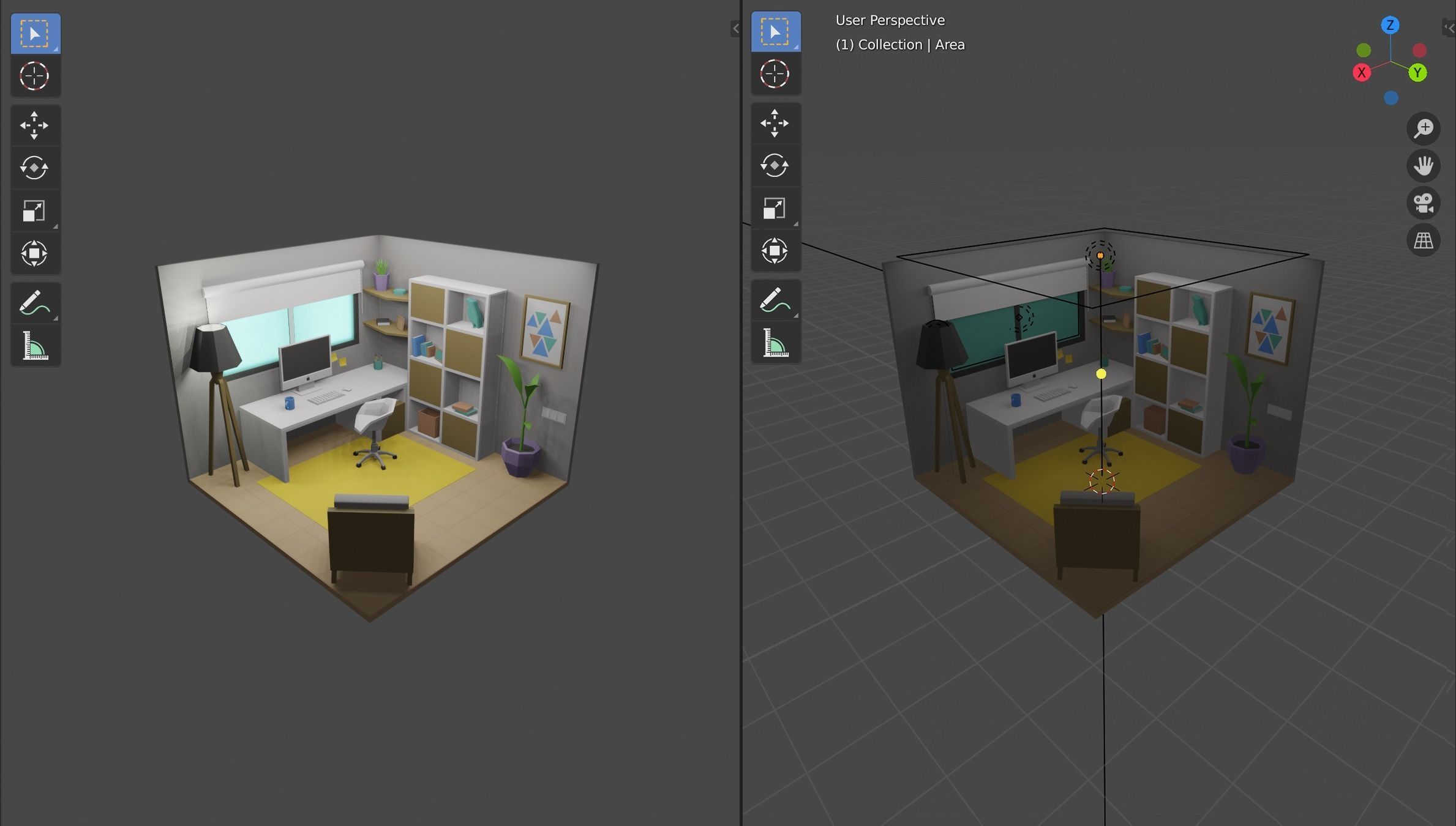 Office Room 6 Low-poly 3D model_6