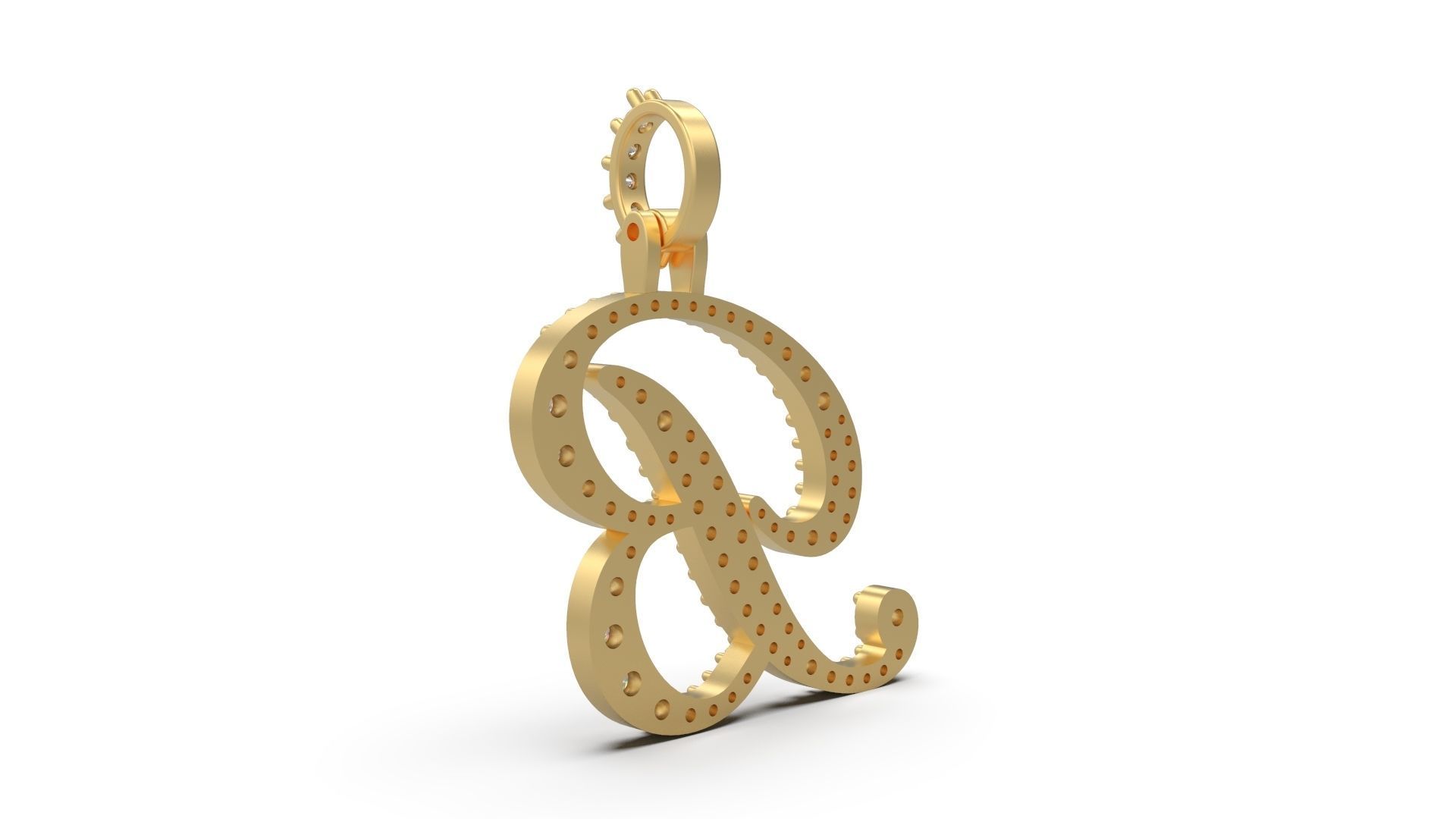 Initial Letter B Necklace Pendant Alphabet Pendant 3D print model_3