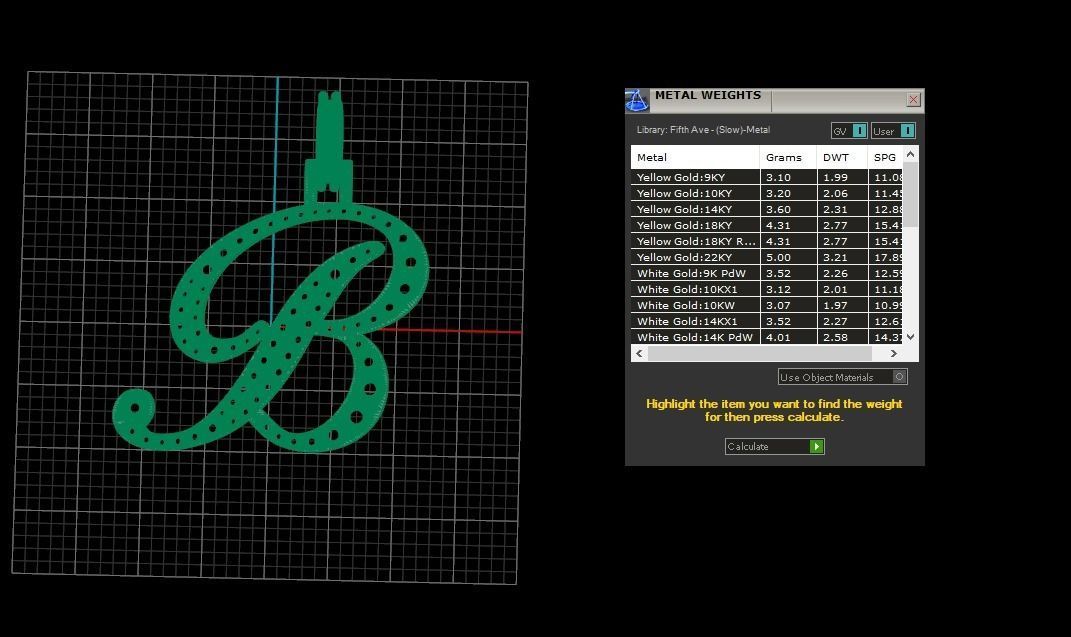Initial Letter B Necklace Pendant Alphabet Pendant 3D print model_8