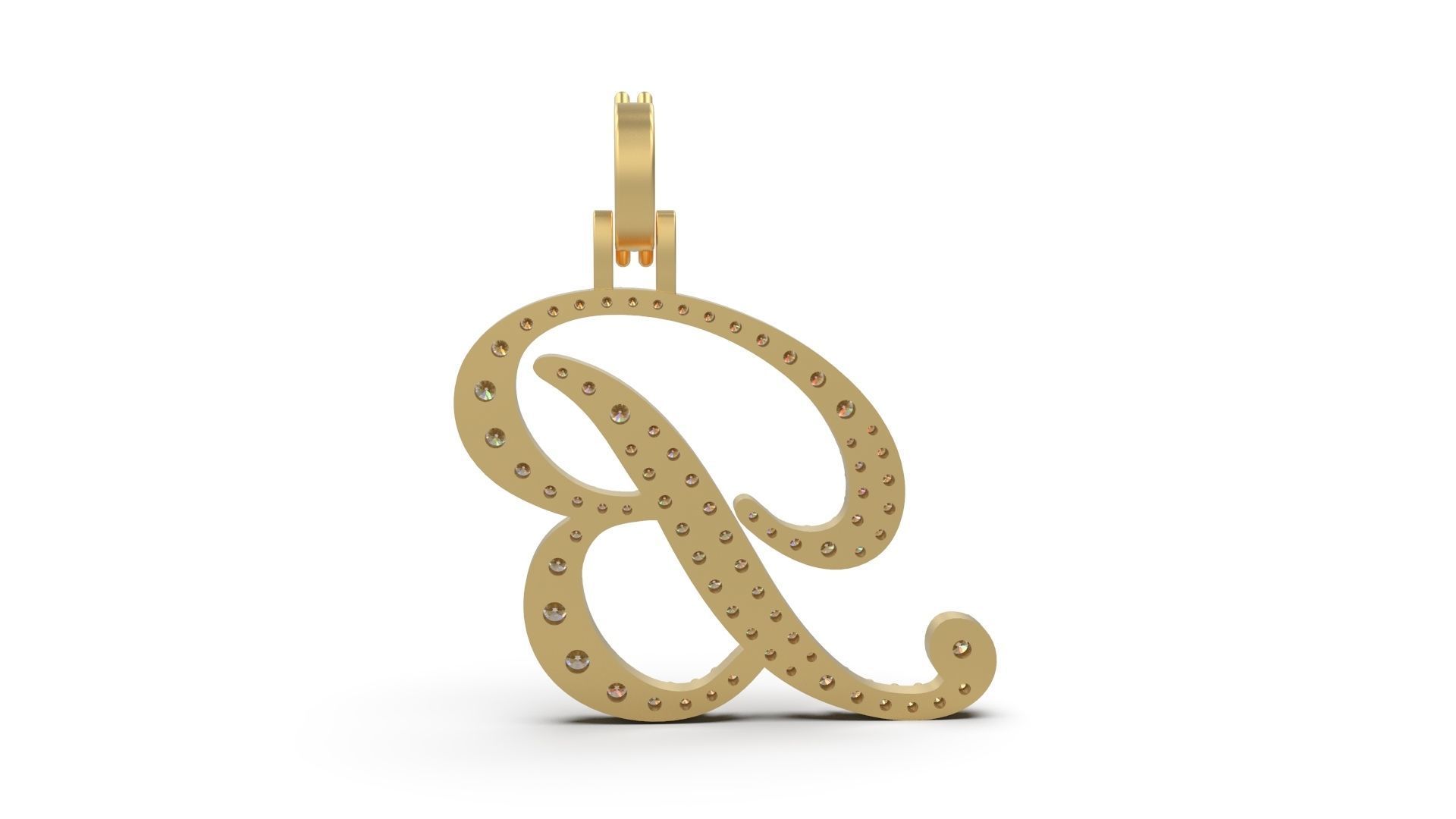 Initial Letter B Necklace Pendant Alphabet Pendant 3D print model_2
