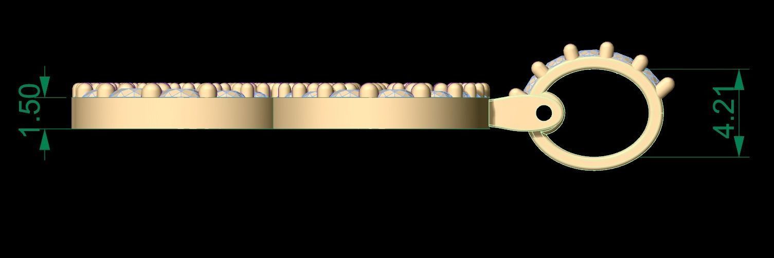 Initial Letter B Necklace Pendant Alphabet Pendant 3D print model_9