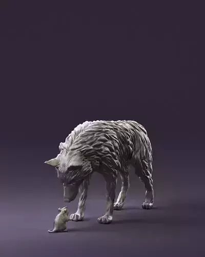 wolf and rat 1065 3D Print Ready