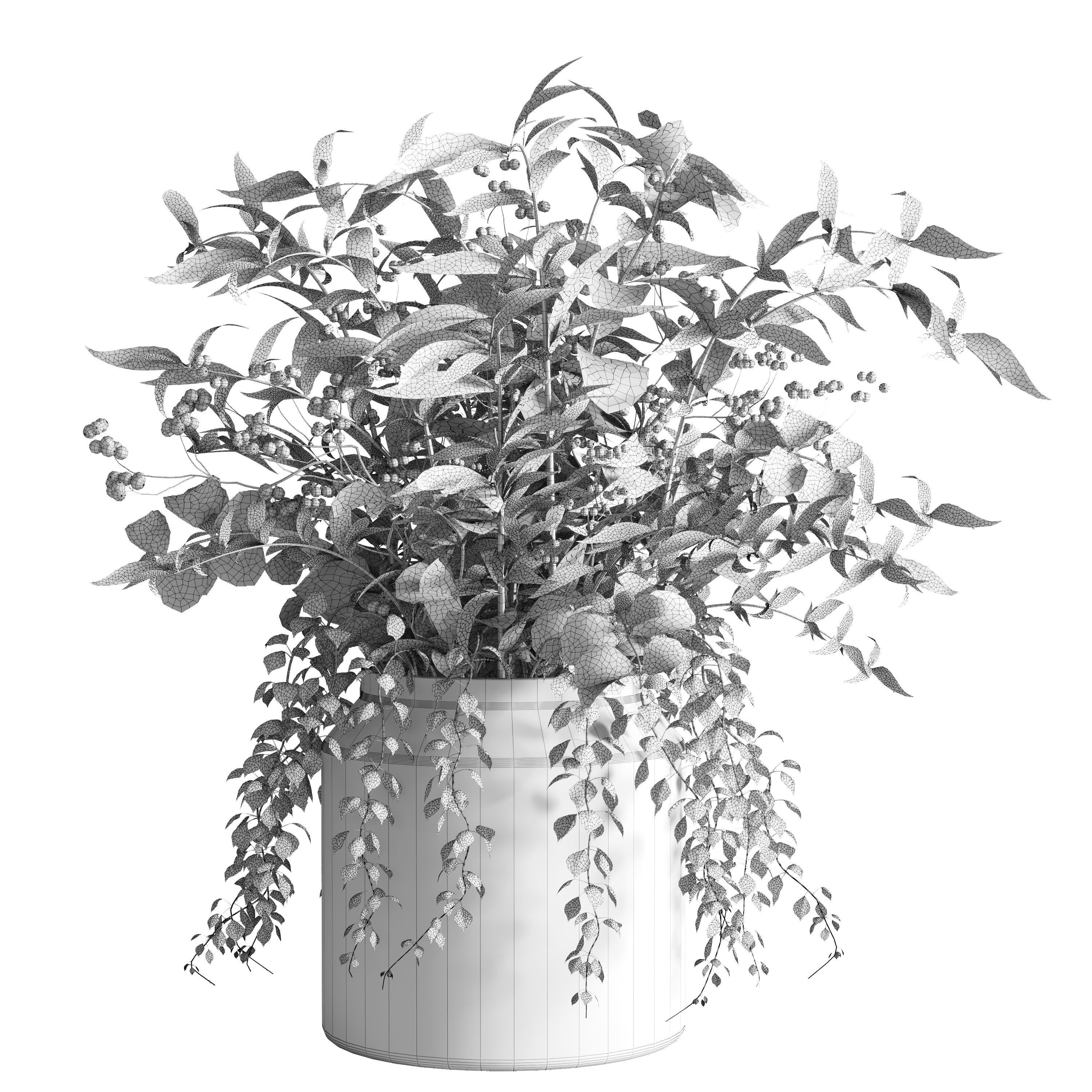 bouquet 08 vase concrete 3D model_1