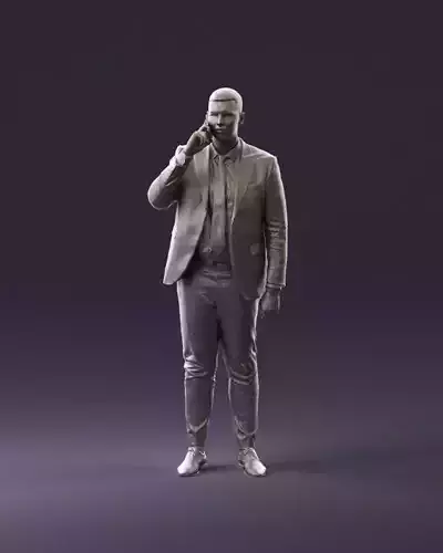 phonetalker in dark suit red tie 1084 3D Print Ready 3D print model