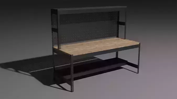 Steel Work Bench Free 3D model