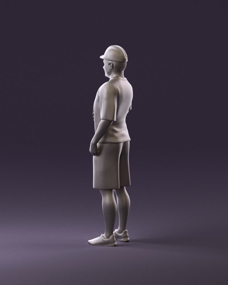 man in green top and tennis rocket 1113 3D model_19