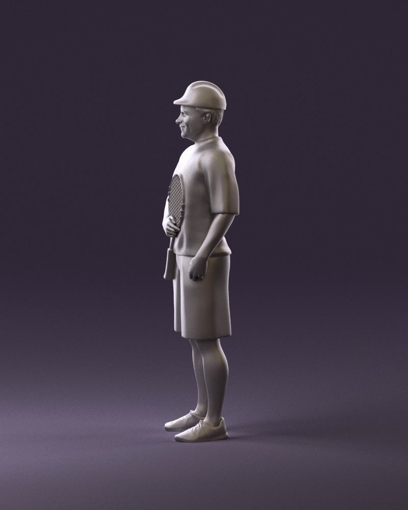 man in green top and tennis rocket 1113 3D model_20