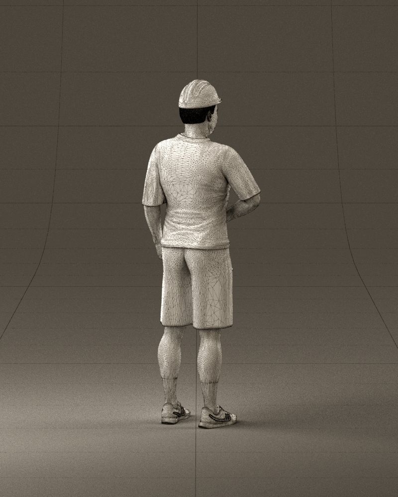 man in green top and tennis rocket 1113 3D model_29