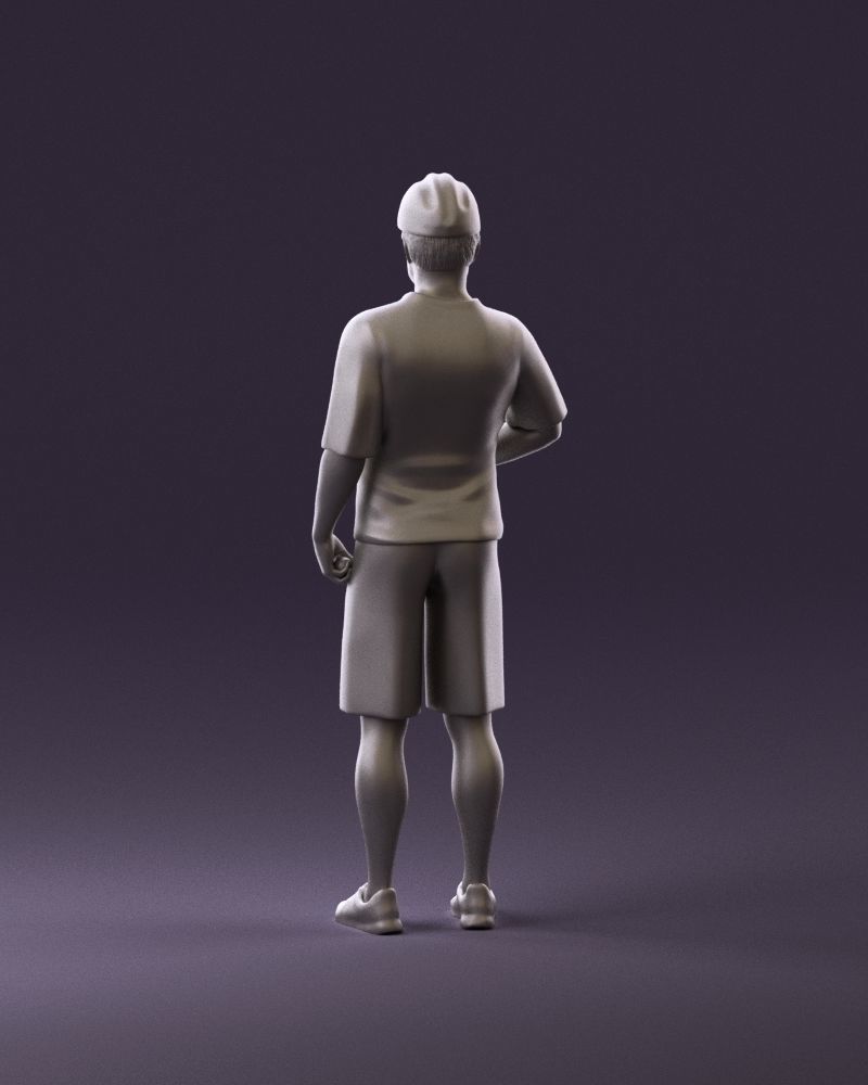 man in green top and tennis rocket 1113 3D model_18