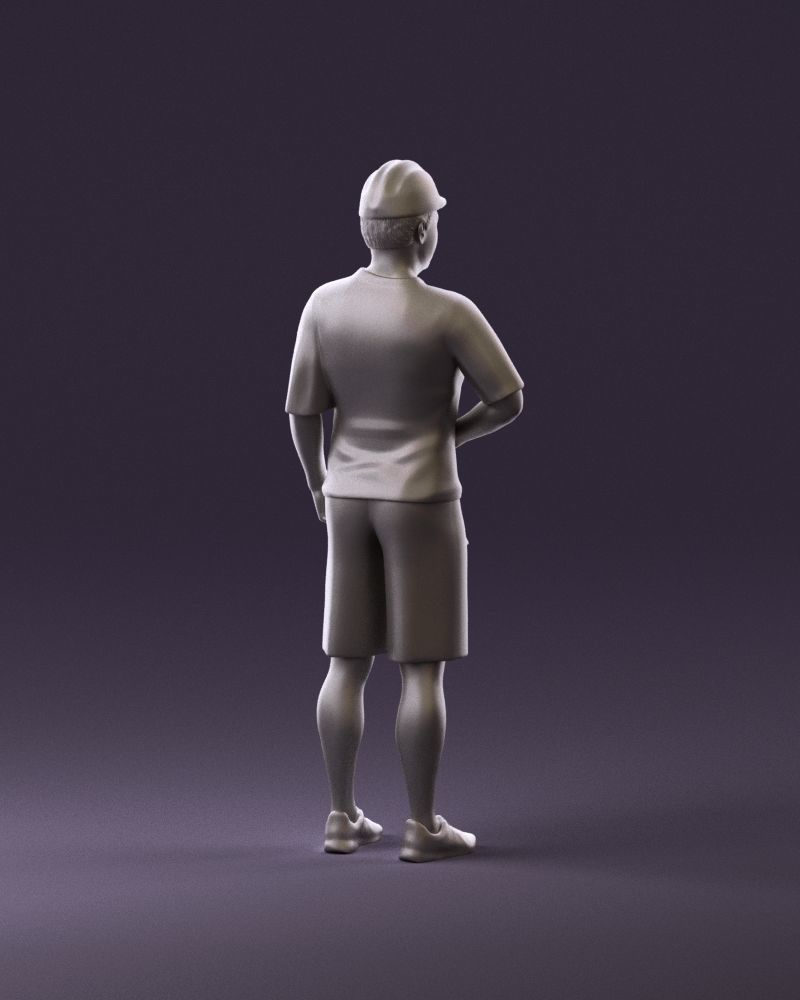 man in green top and tennis rocket 1113 3D model_17