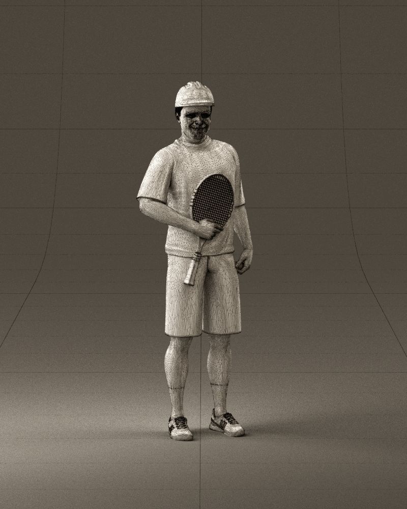 man in green top and tennis rocket 1113 3D model_25