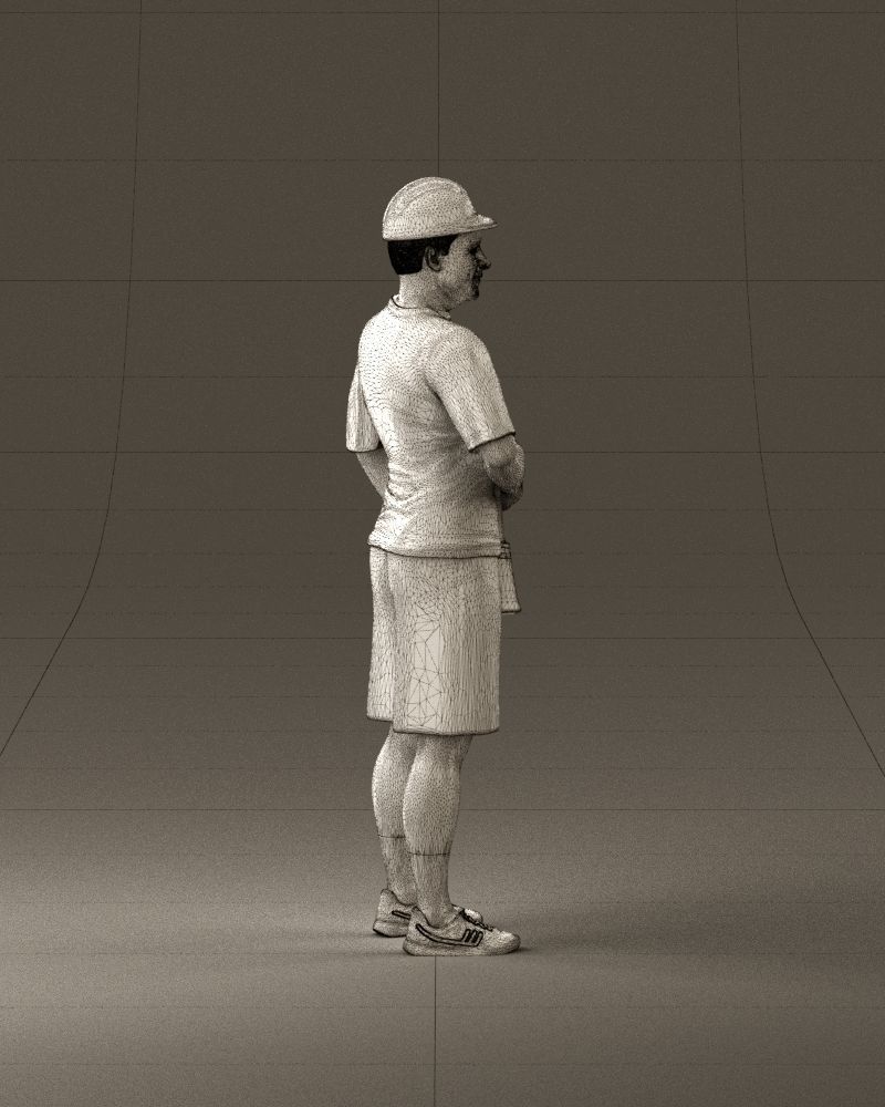 man in green top and tennis rocket 1113 3D model_28