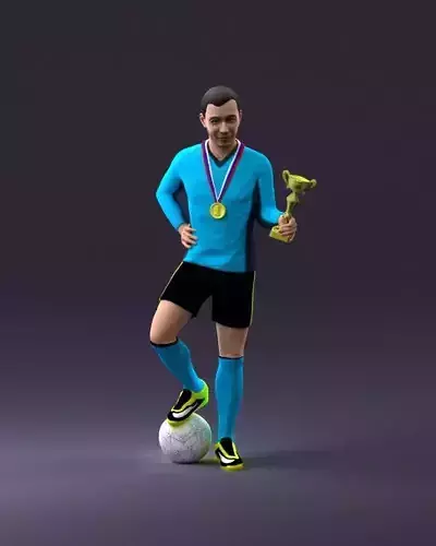 soccerplayer in blue uniform 1105