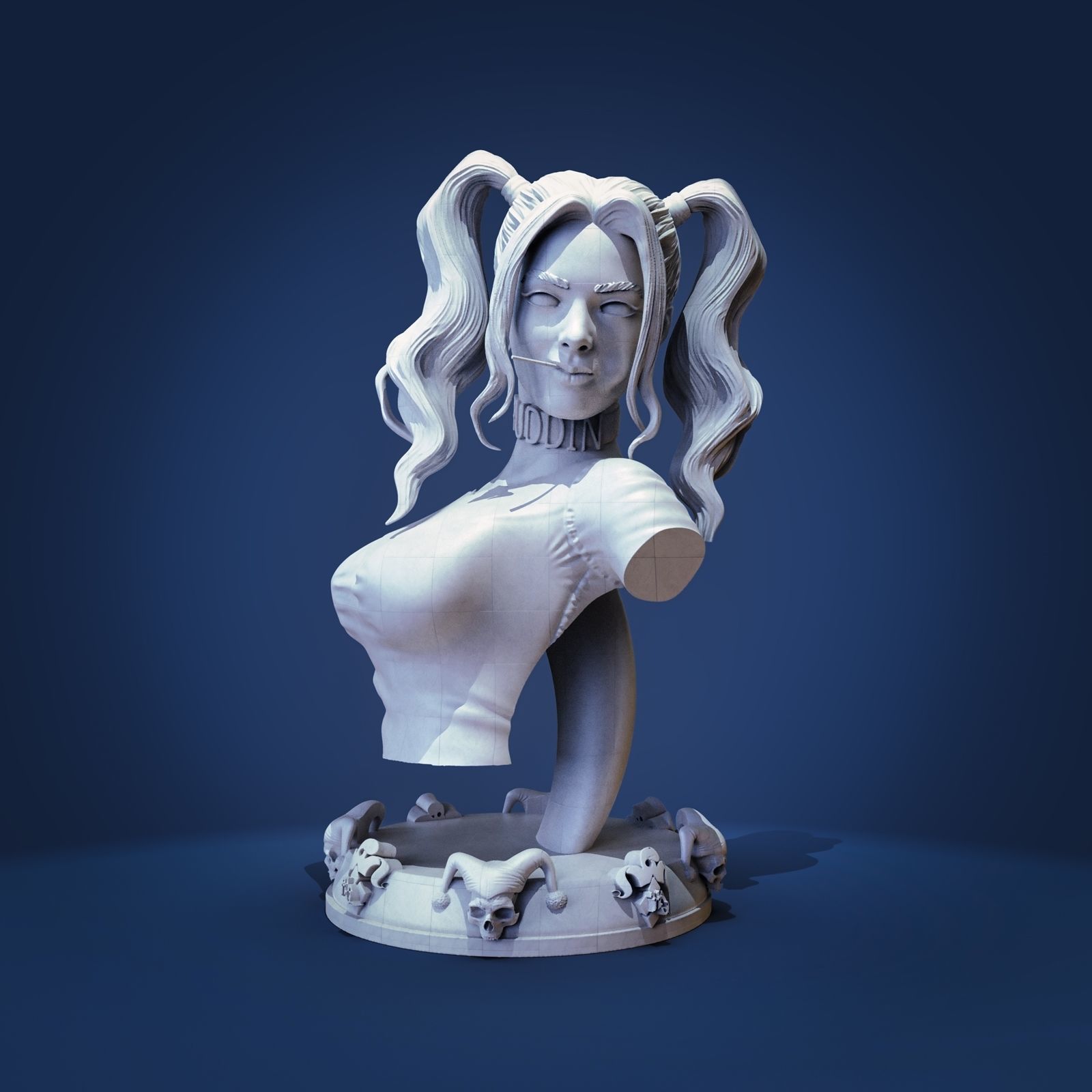 bust 2 harley quinn 3D print model_1