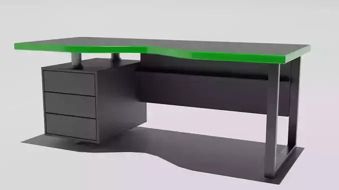 low-poly gamer table green