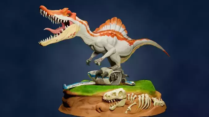 Spinosaurus Miniature Print Also With Textures  Two Versions 3D print model