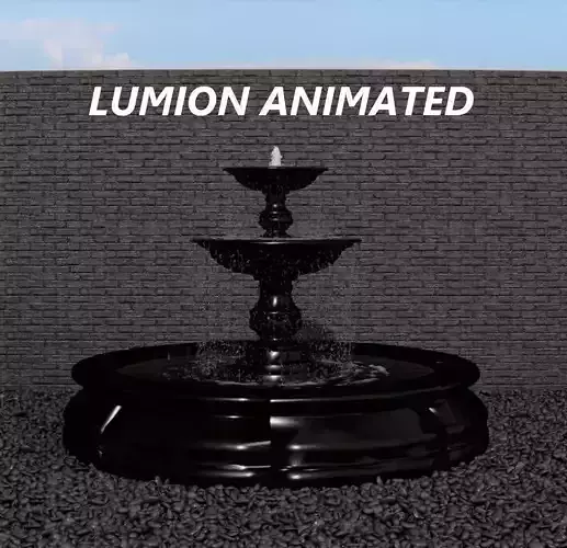 Lumion fountain - animated Low-poly 3D model