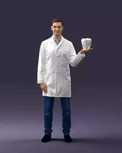 000088 Dentist Holding a Tooth 1030 3dp