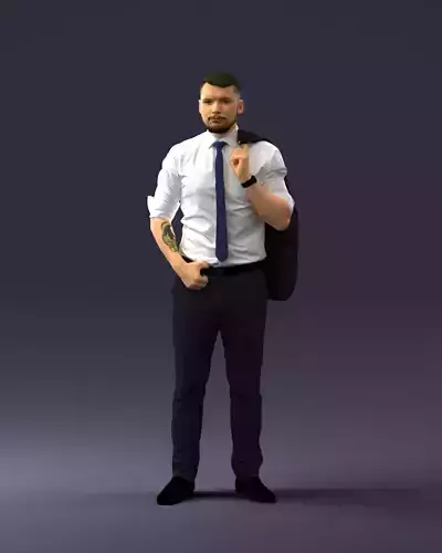 Man with jacket posed 1016 3D Print Ready 3D print model