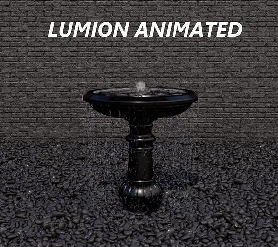 Lumion fountain - animated Low-poly 3D model