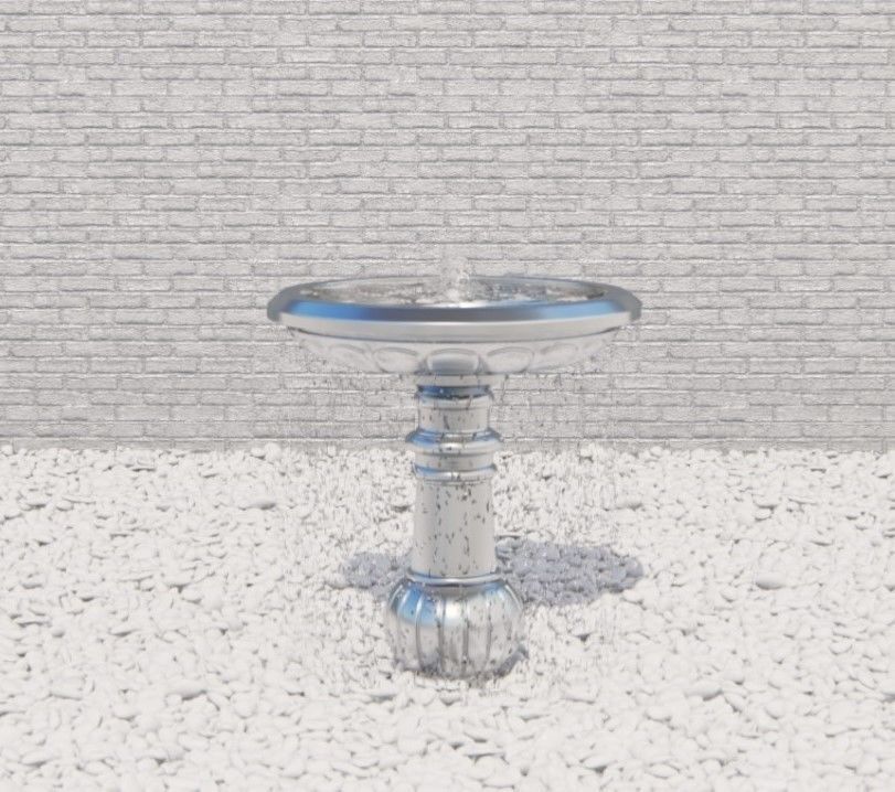 Lumion fountain - animated Low-poly 3D model_3