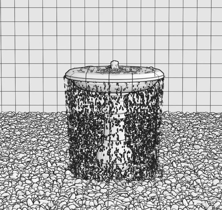 Lumion fountain - animated Low-poly 3D model_2