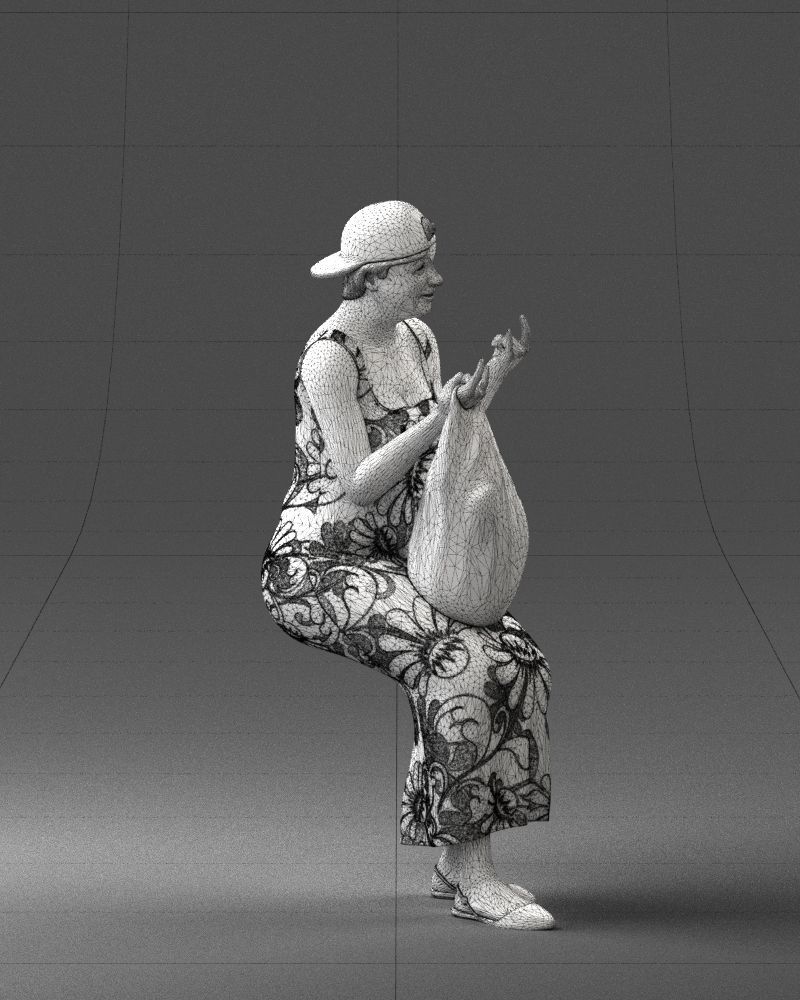 000178 Humorous Woman in Bright Dress 0905 3dp 3D print model_11