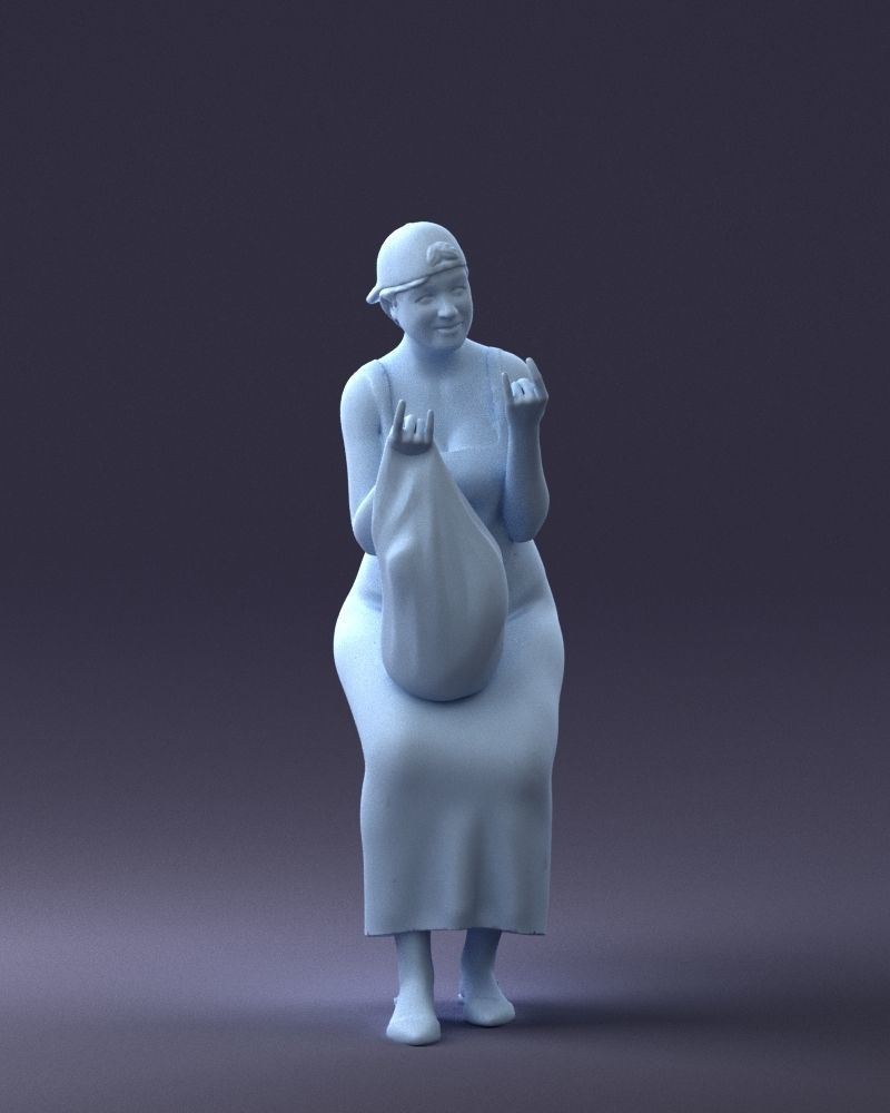 000178 Humorous Woman in Bright Dress 0905 3dp 3D print model_4