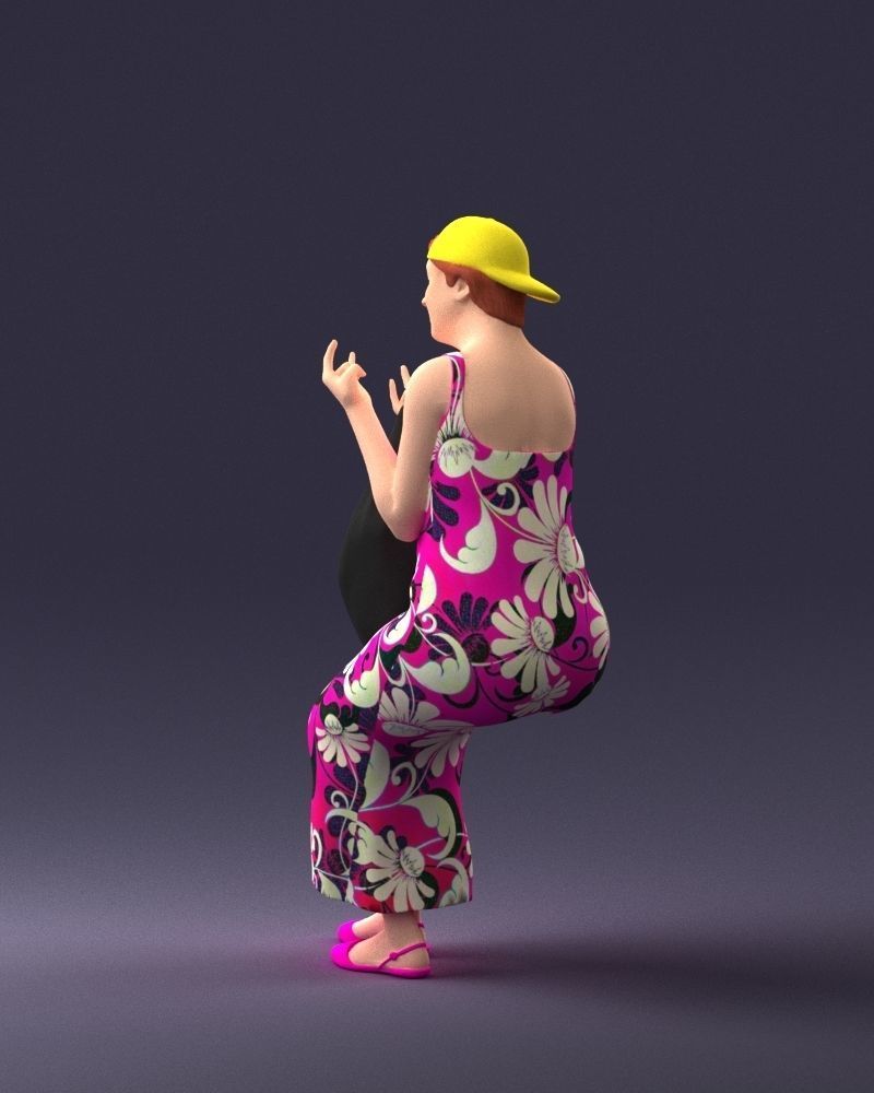 000178 Humorous Woman in Bright Dress 0905 3dp 3D print model_21