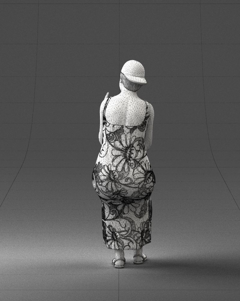 000178 Humorous Woman in Bright Dress 0905 3dp 3D print model_20