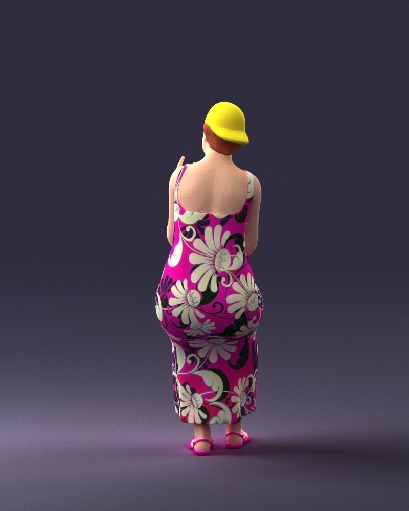 000178 Humorous Woman in Bright Dress 0905 3dp 3D print model_18