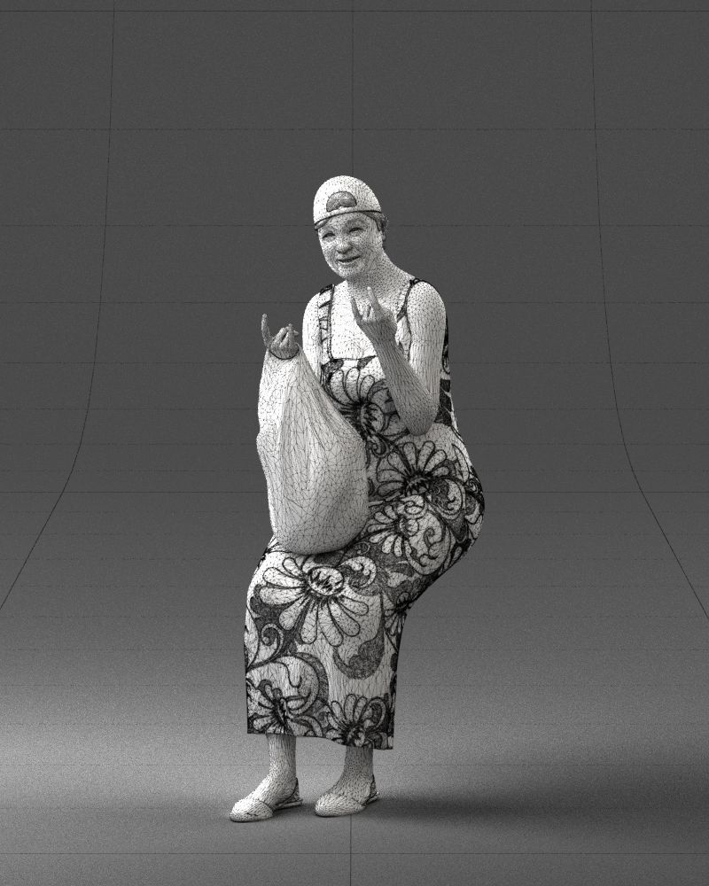 000178 Humorous Woman in Bright Dress 0905 3dp 3D print model_32