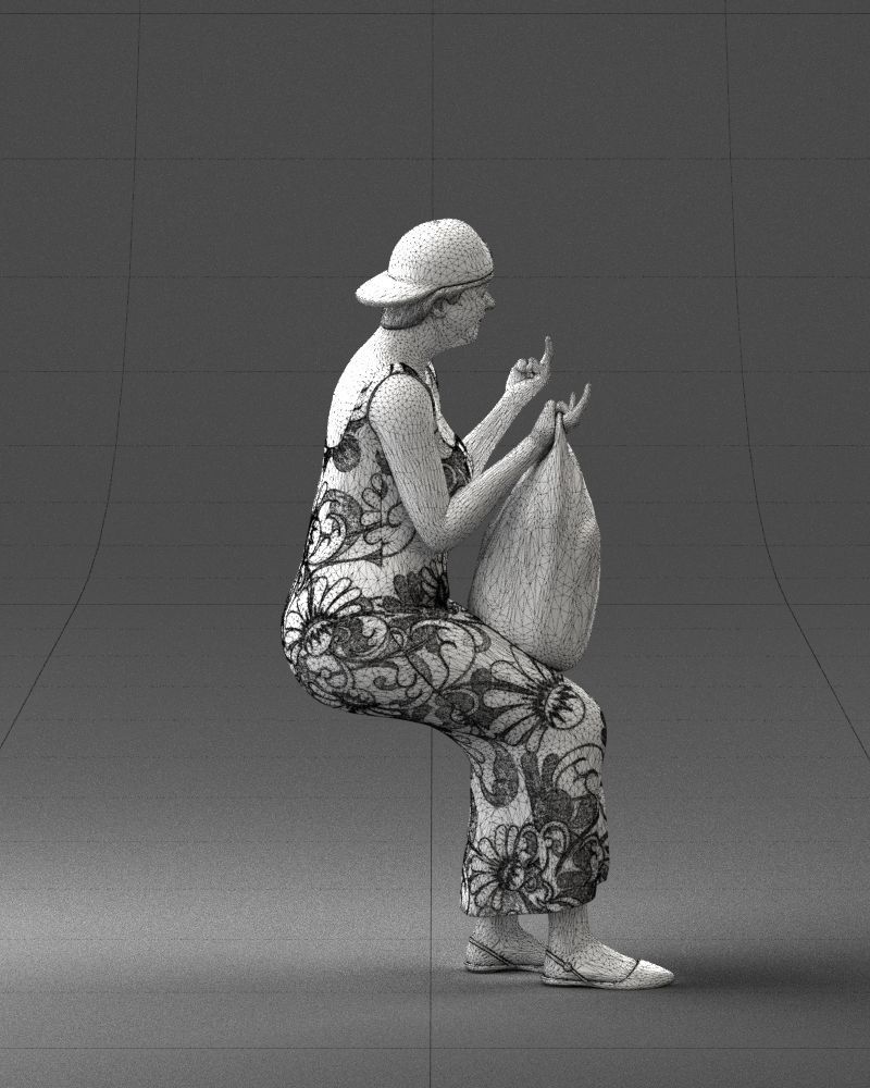 000178 Humorous Woman in Bright Dress 0905 3dp 3D print model_14