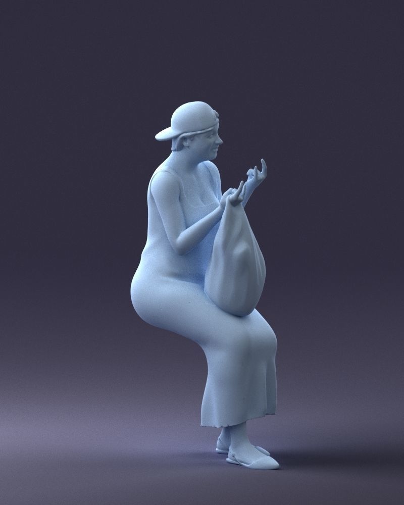 000178 Humorous Woman in Bright Dress 0905 3dp 3D print model_10