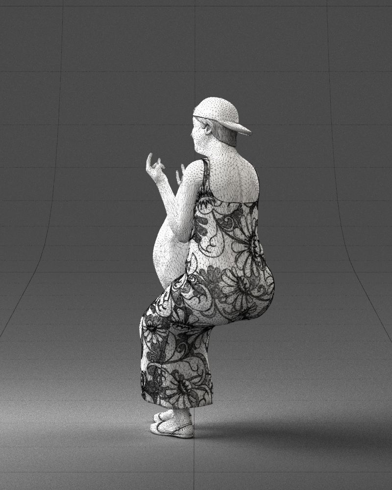 000178 Humorous Woman in Bright Dress 0905 3dp 3D print model_23