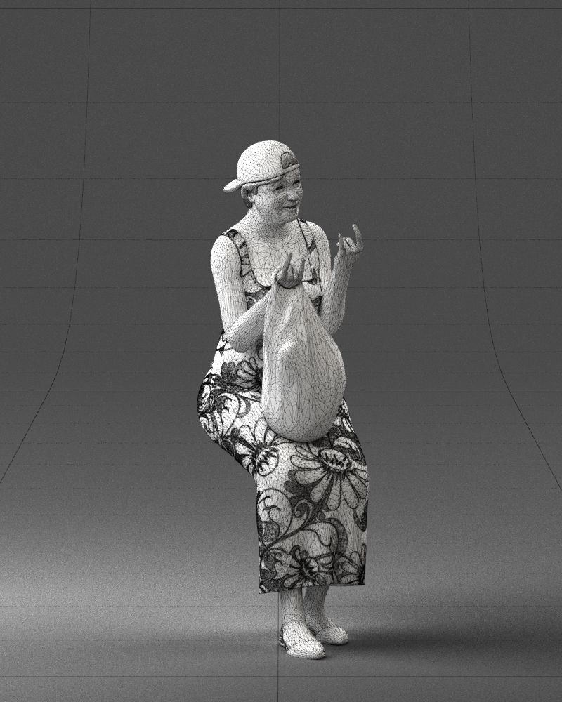 000178 Humorous Woman in Bright Dress 0905 3dp 3D print model_8