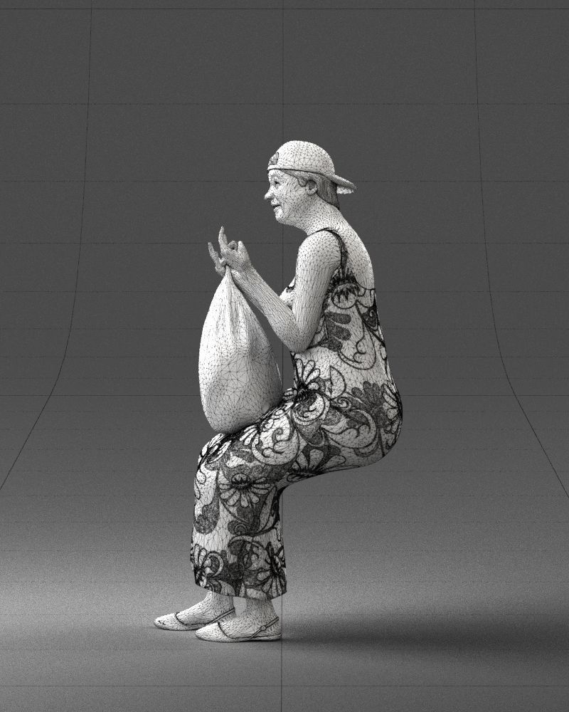 000178 Humorous Woman in Bright Dress 0905 3dp 3D print model_26