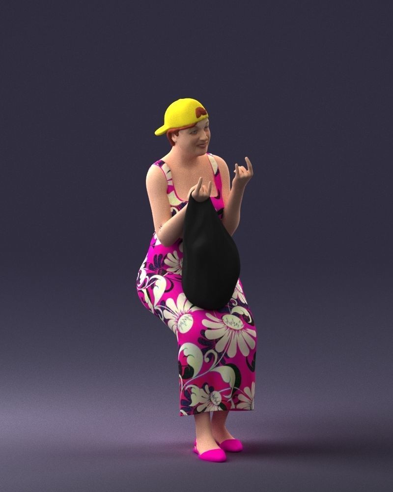 000178 Humorous Woman in Bright Dress 0905 3dp 3D print model_6